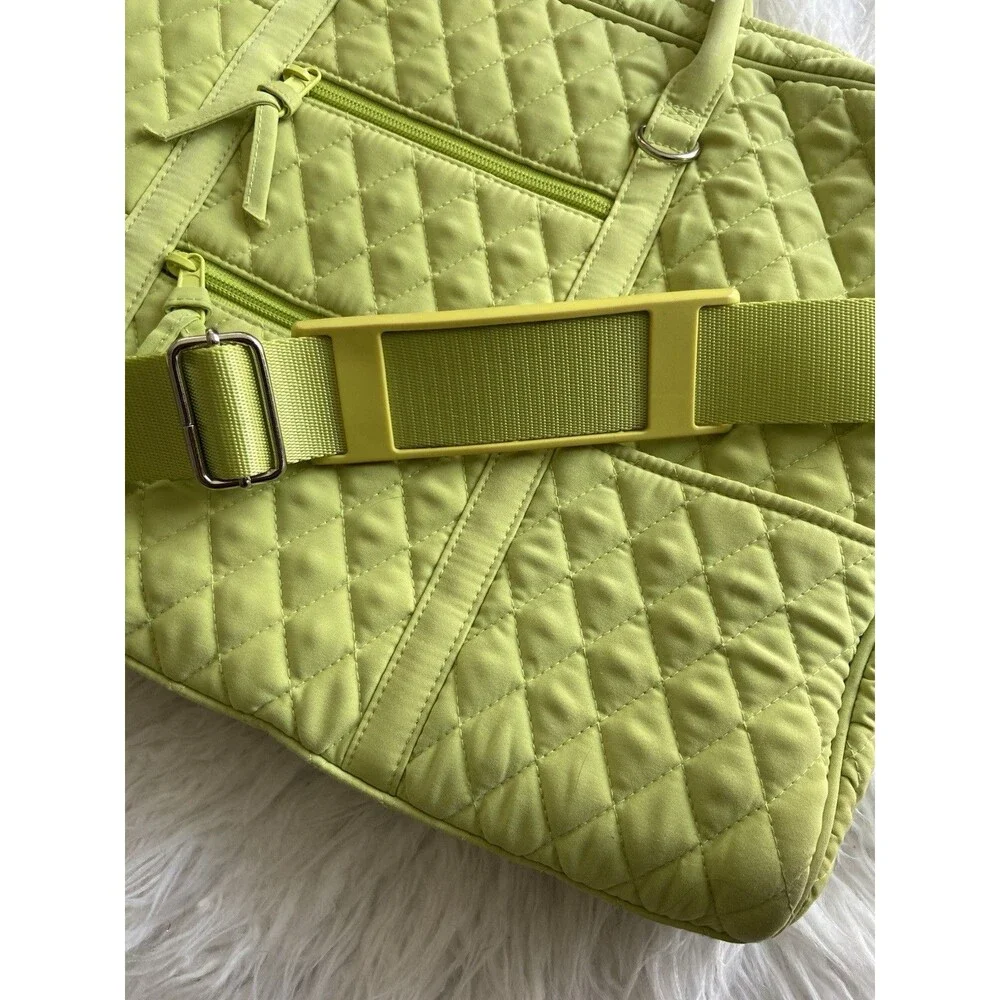 Vera Bradley Commuter Laptop Case Bag Shoulder Strap Key Lime Microfiber Large